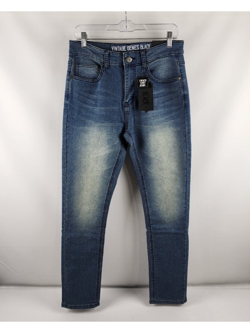 Vintage Genes Black Jeans Mens 30x30 Blue Slim Fit Denim NWT